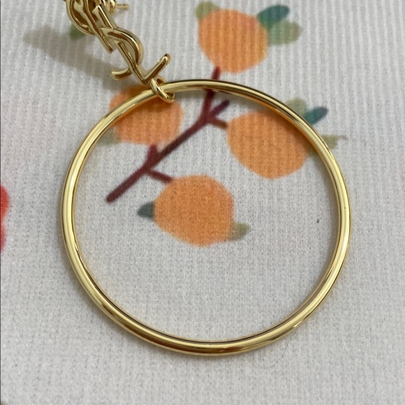 Saint Laurent Large Gold Hoop Earrings - Picture 7 of 7